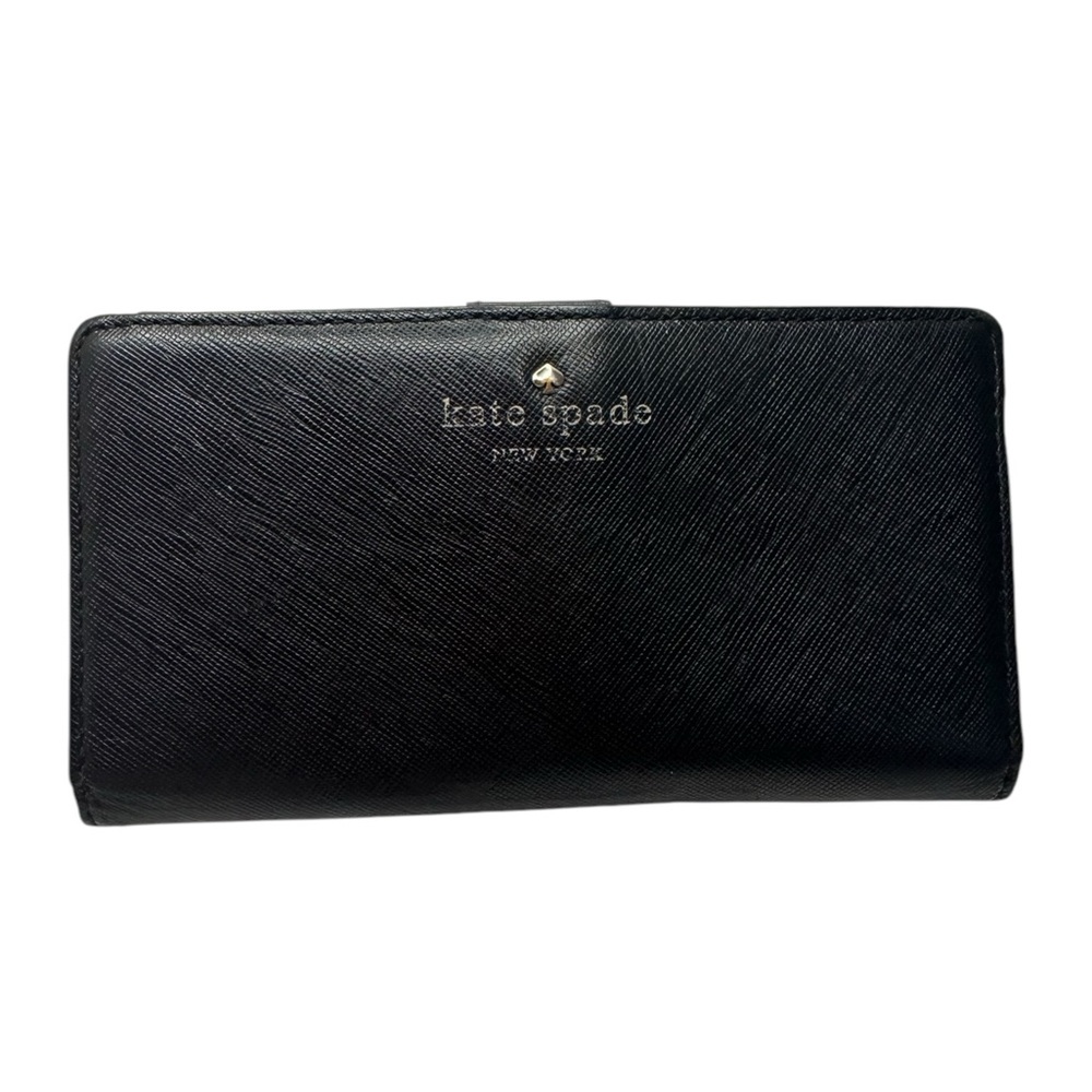 Kate Spade GUC Black Saffiano Leather Taylor Slim Bifold Wallet